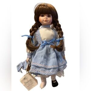 Bradley’s Dorothy Collectible Porcelain Doll BIC-1054 Blue Gingham Wizard of Oz